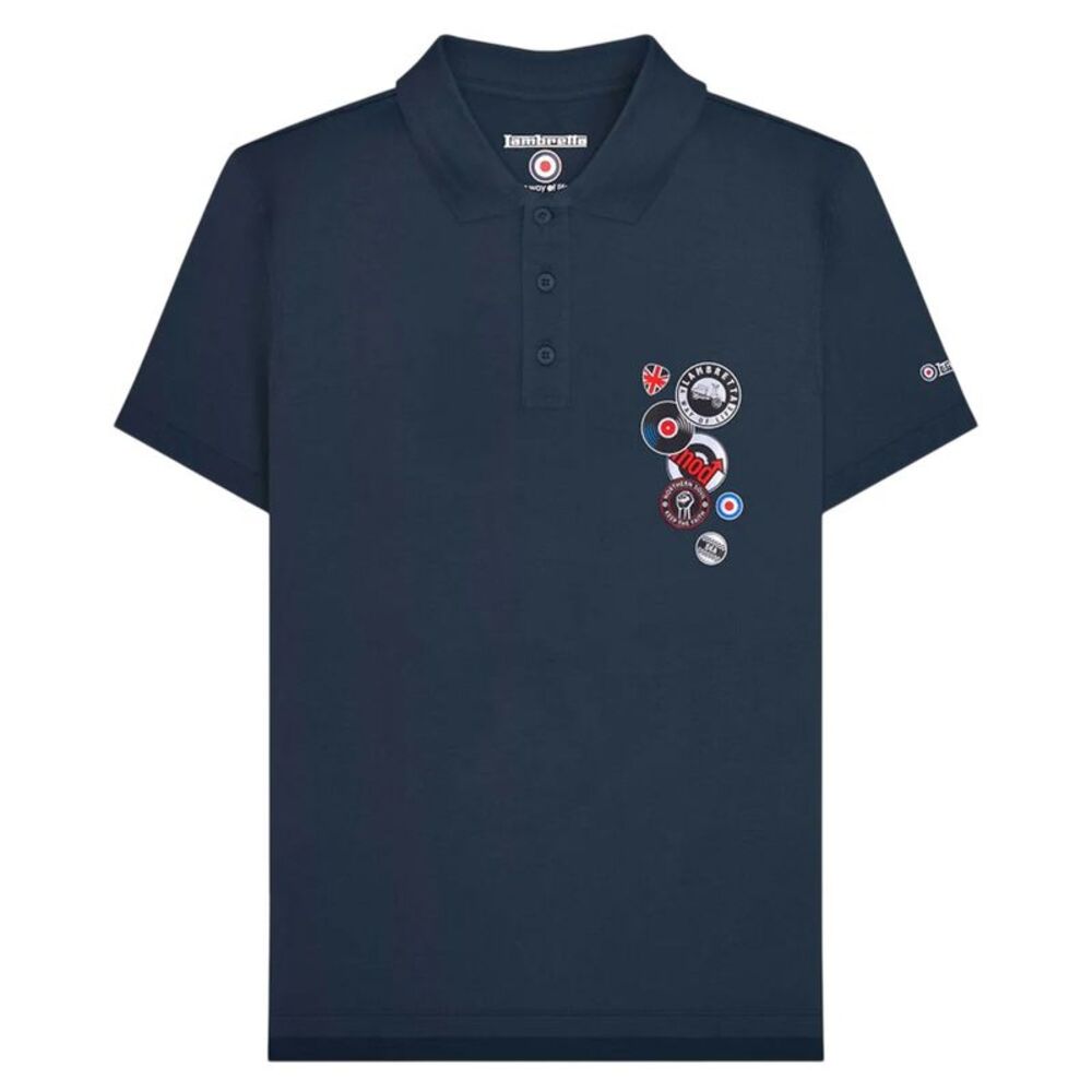 Lambretta Mens Button Polo Shirt / Navy
